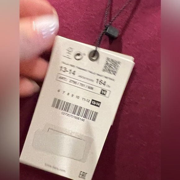 Zara Kids Maroon Bow Detail & Puff Arm Sleeve Sweater Size 13-14 NWT - Picture 7 of 9